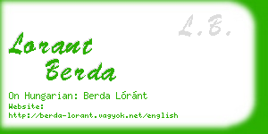 lorant berda business card