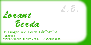 lorant berda business card